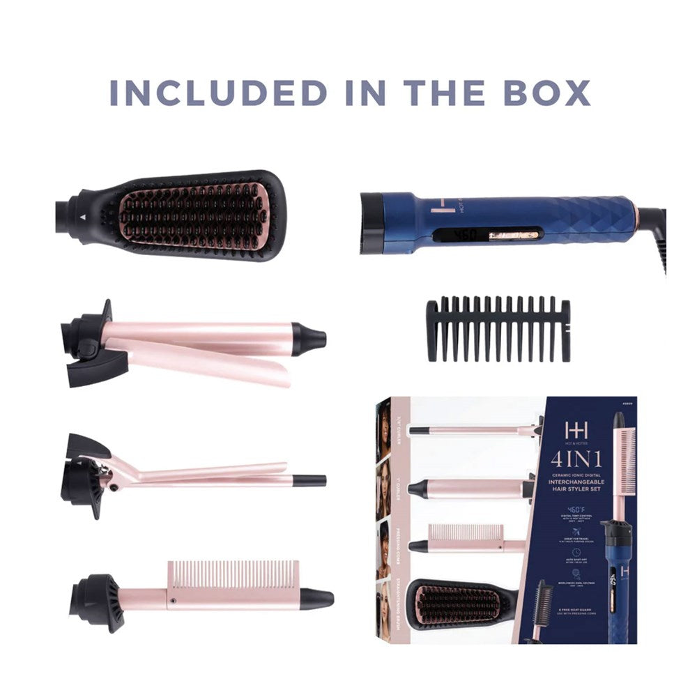 ANNIE - 4 in 1 Ceramic Ionic Digital Interchangeable Hair Styler Set