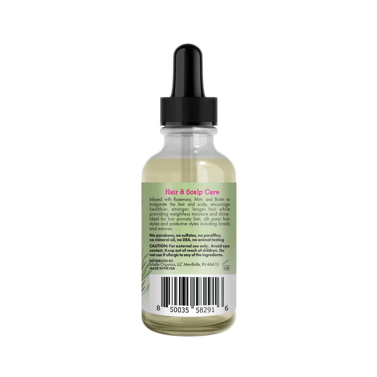 トリートメント millelio Mielle - Rosemary Mint Light Scalp & Hair Strengthening Oil