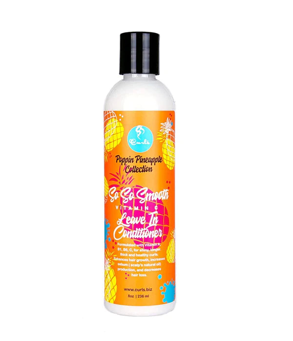 CURLS - POPPIN PINEAPPLE COLLECTION SO SO SMOOTH LEAVE IN CONDITIONER Beauty Braids and Beyond