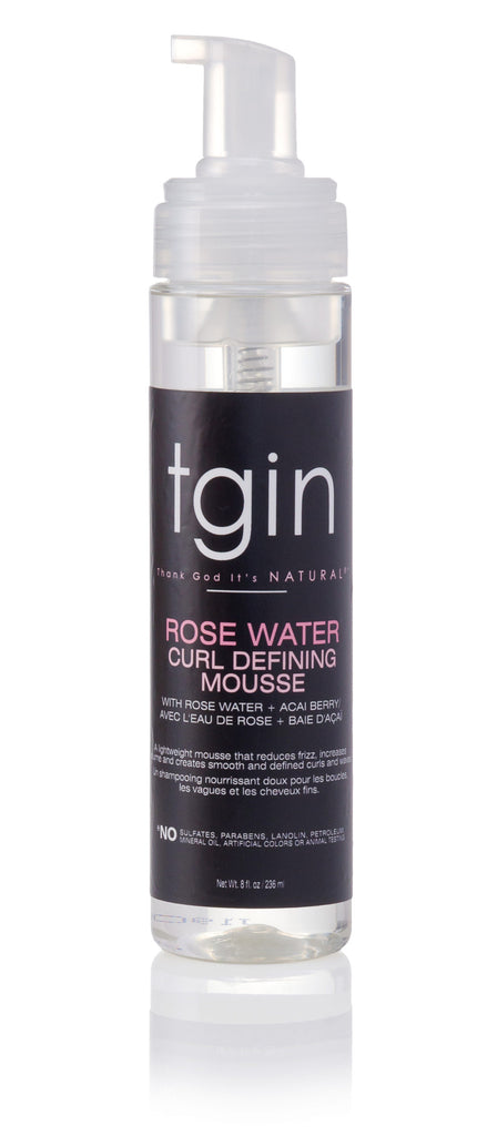 TGIN - Rose Water Curl Defining Mousse (8oz) Beauty Braids and Beyond Beauty Supply