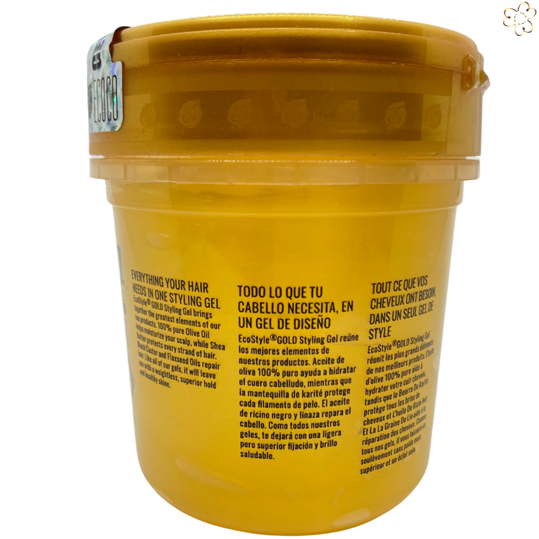 ECO Styling Gel Gold (Olive Oil & Shea Butter Black Castor Oil & Flaxseed) Beauty Braids and Beyond