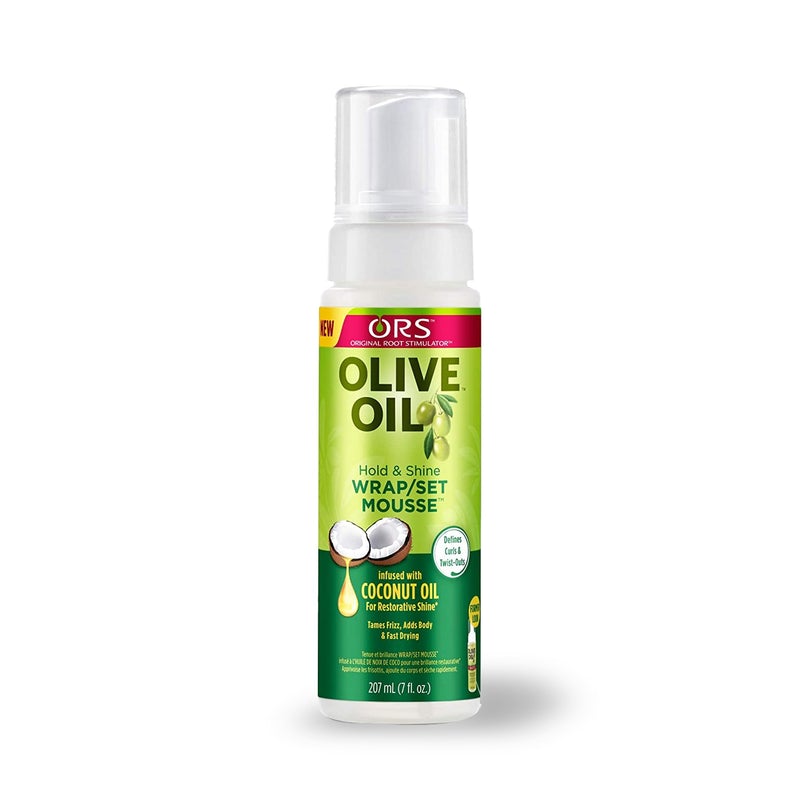 ORS- Olive Oil - Hold & Shine Wrap Set Mousse(7oz) Beauty Braids & Beyond