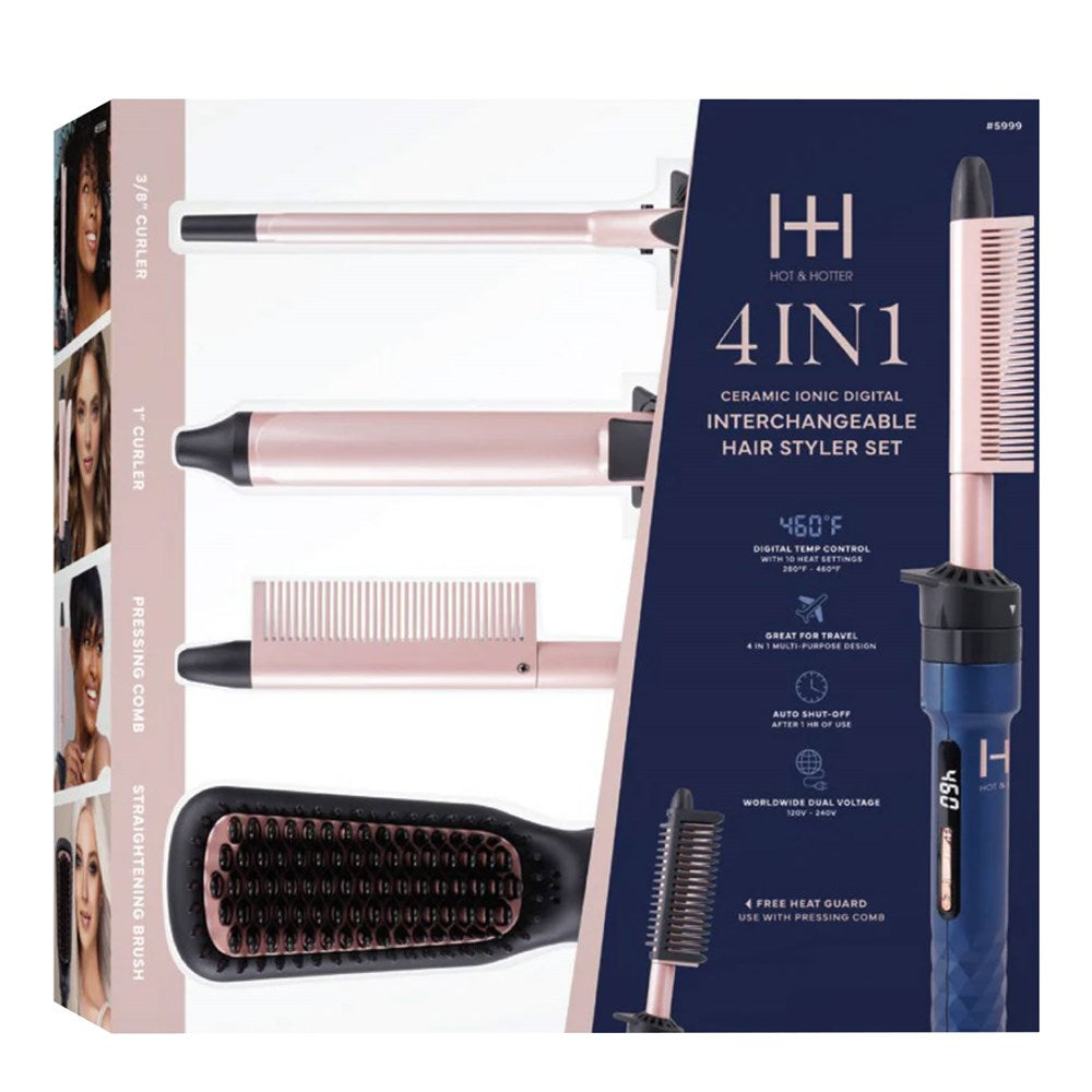 ANNIE -  4 in 1 Ceramic Ionic Digital Interchangeable Hair Styler Set