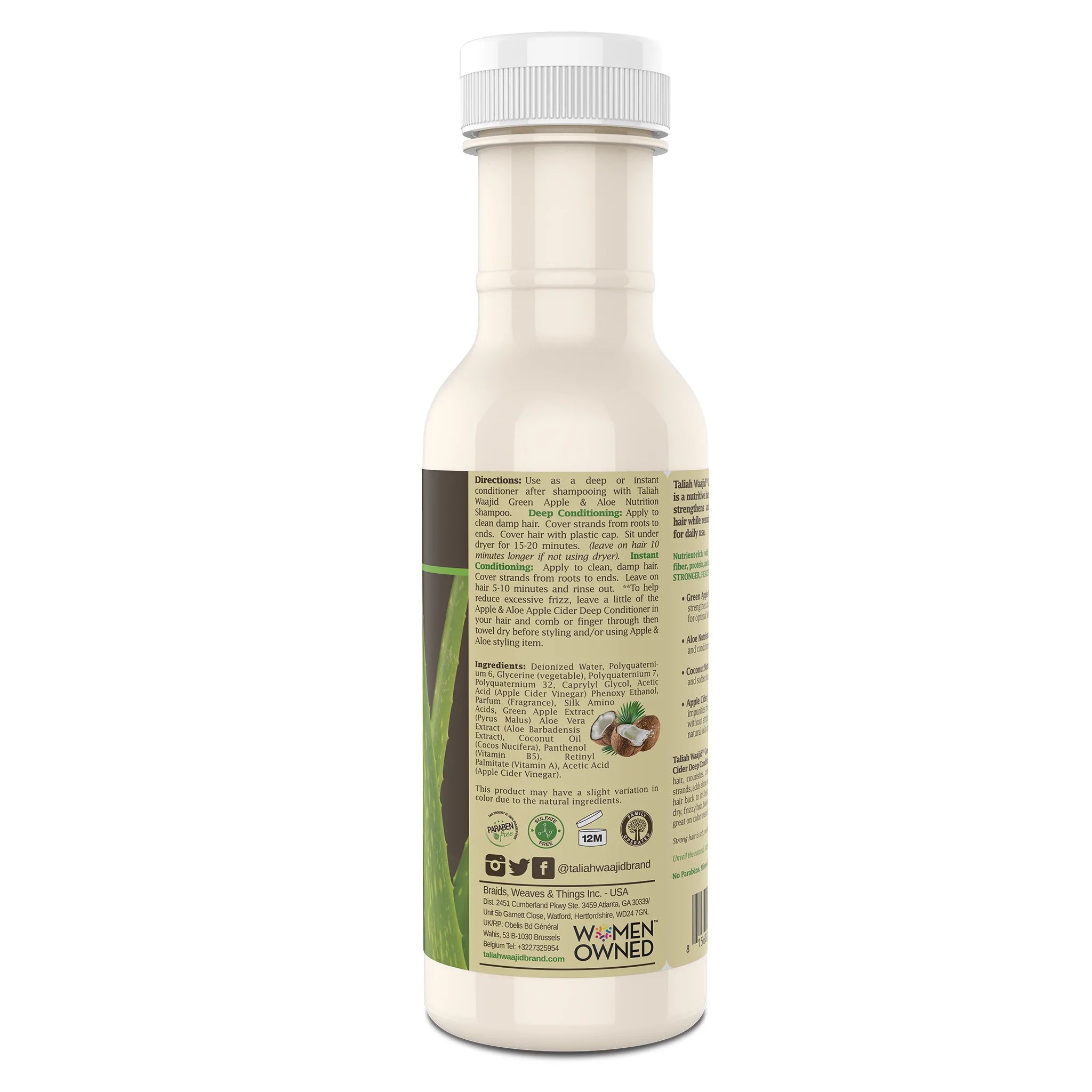 Taliah Waajid Green Apple & Aloe Nutrition Apple Cider Deep Conditioner 12oz Beauty Braids and Beyond