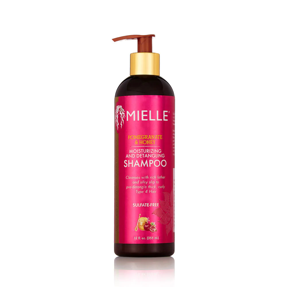 MIELLE ORGANICS -Pomegranate & Honey Moisturizing and Detangling Shampoo (12oz) Beauty Braids and Beyond Beauty Supply