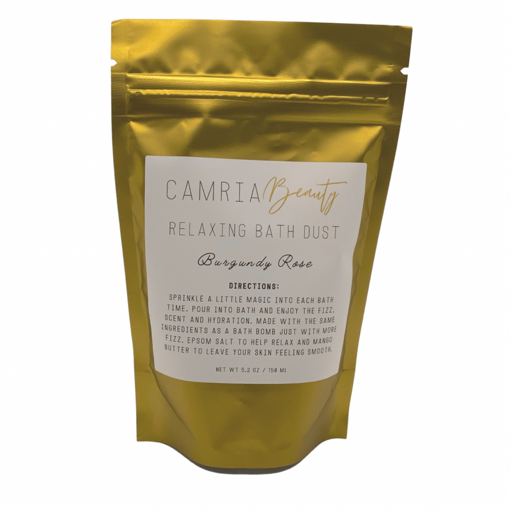 Camria Beauty - Relaxing Bath Dust - Burgundy Rose - Beauty Braids and Beyond