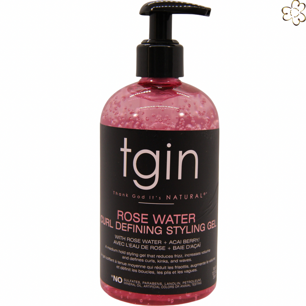 TGIN Rose Water Curl Defining Styling Gel (13oz) Beauty Braids and Beyond